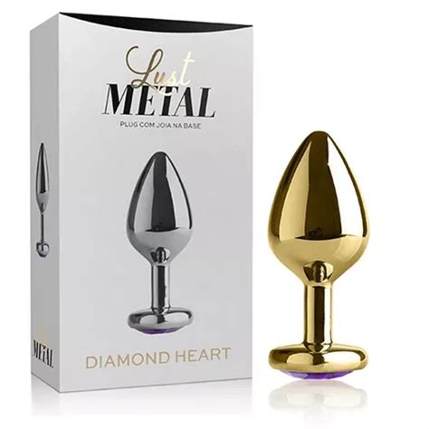 Lust Metal Plug Anal Joia Na Base Em Formato De Coração