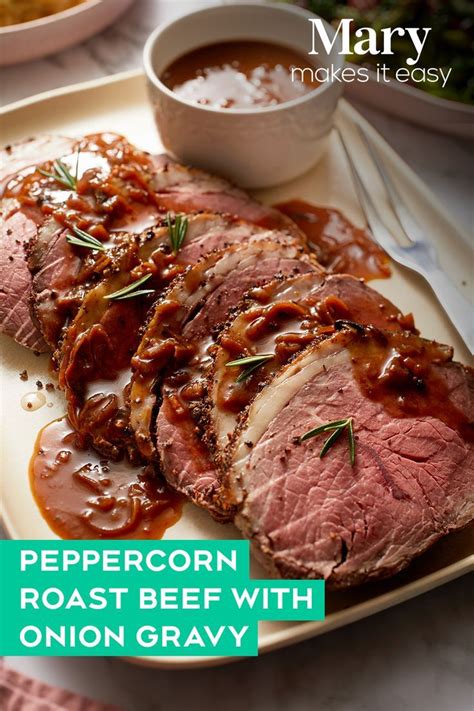 Peppercorn Roast Beef With Onion Gravy