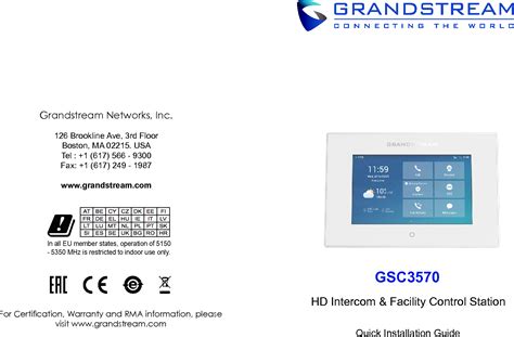 Grandstream Networks Gsc Hd Intercom Facility Control Station