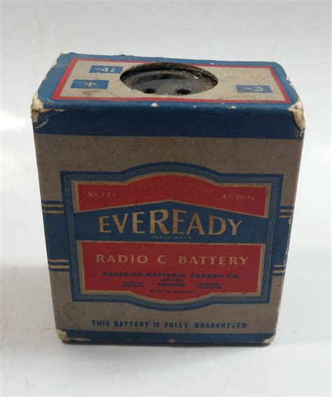 Antique 1930s Eveready Radio Battery C Battery No 771 Never Opened