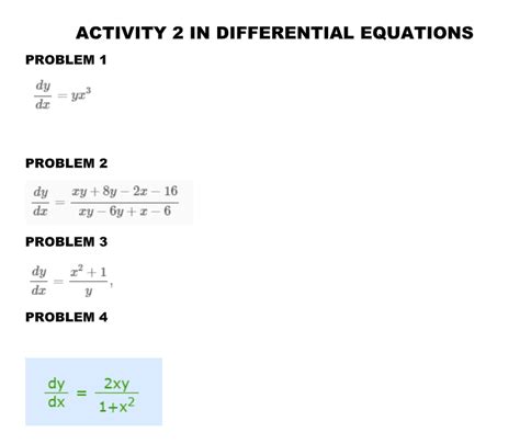 Solved Separation Of Variables Using The Y Prime Show Your Solution