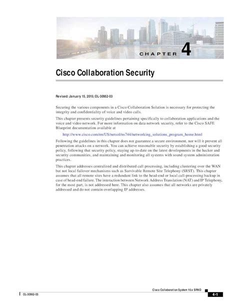 Pdf Cisco Collaboration Security€¦ · Securing The Various Components