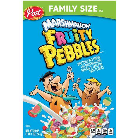 Post Fruity Pebbles With Marshmallows Cereal Gluten Free Sweetened