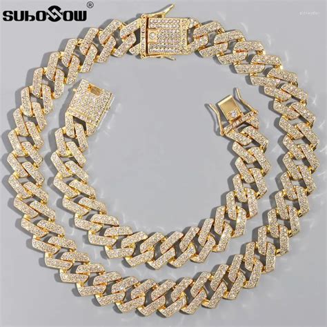 Chaînes Hommes Hip Hop Prong Cubain Lien Chaîne Collier Bling Glacé 2