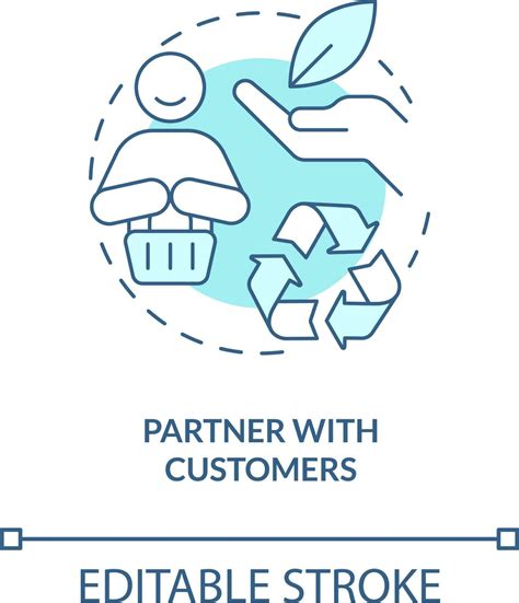 Partner with customers turquoise concept icon. Transforming business to