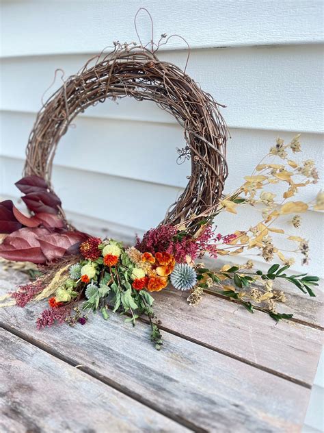 Fall Dried Flower Wreath: Burgundy Caspia, Natural Oats Wall Decor - Etsy