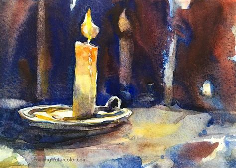 Christmas Card Candle Watercolor Painting Tutorial Painted Christmas