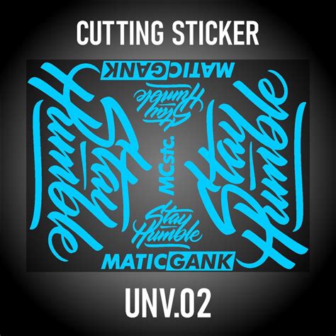 Jual Cutting Sticker Stay Humble Satu Set Aksesoris Stiker Striping