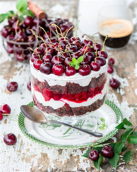 Cherry chocolate trifle with mascarpone … – License Images – 13194606 ...