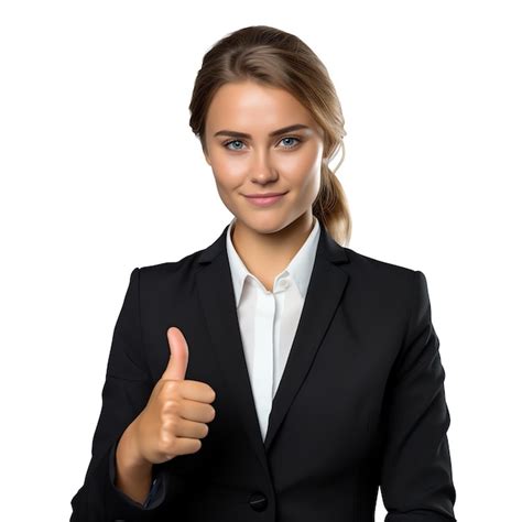 A Woman In A Suit Giving A Thumbs Up Premium AI Generated Image