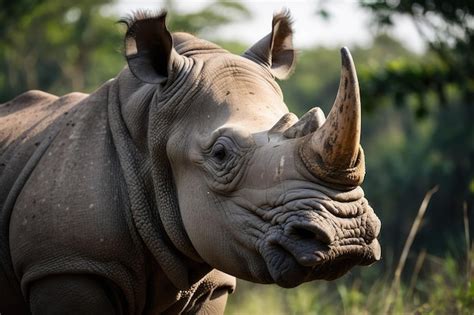 Premium Photo | CloseUp of a Rhino in Natural Habitat