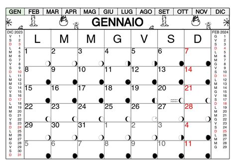 Calendario Interattivo Con Fasi Lunari E Segni Zodiacali Etsy