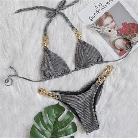 Bikini Biquíni Bojo Luxo Pedraria Strass Corrente 521p Parcelamento