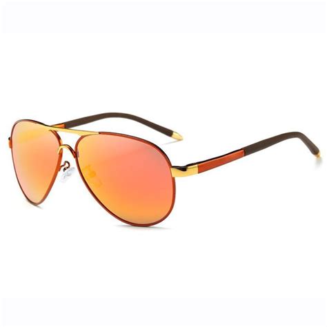 Designer Polarized Orange Lens Sunglasses For Men 60mm Outdoor Uv400 Protection Classic Driving