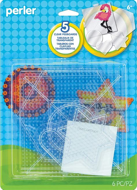 Perler Small And Large Basic Shapes Clear Pegboards For Fuse Beads Pack Of 5 Amazon Ca Home