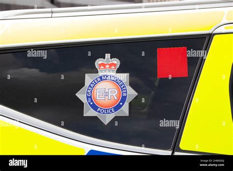 Greater Manchester Police Badge on a window Stock Photo - Alamy