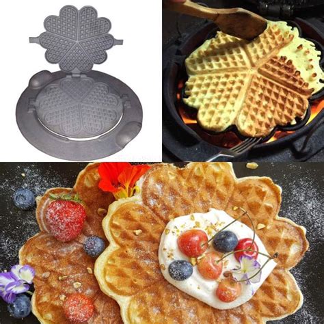 Waffeleisen Aus Gusseisen Herzförmige Waffeln 33cm Grill Garten Küche Bg 039 Ebay