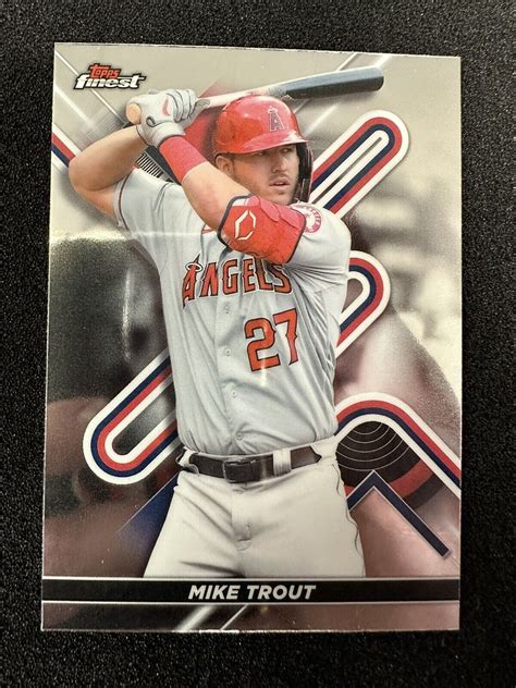 Topps Finest Mike Trout Base Card Los Angeles Angels Ebay