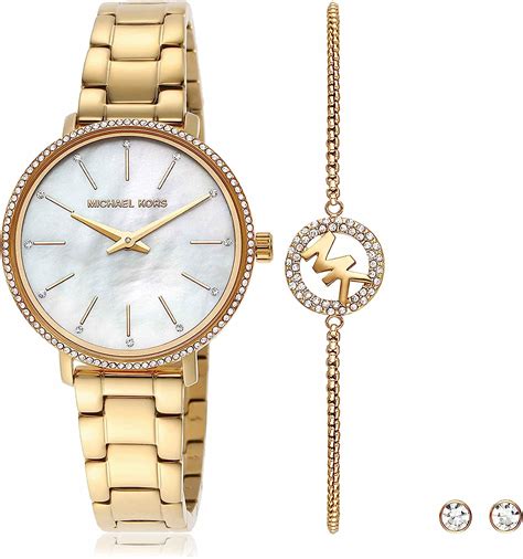 Set Reloj Y Pulsera Michael Kors Mk Set Pyper De Acero Inoxidable En