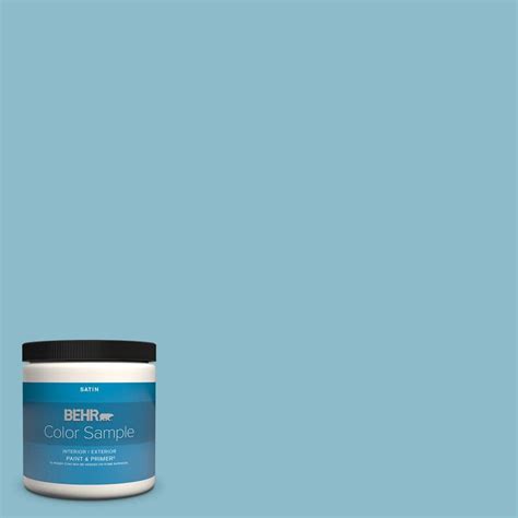 BEHR PREMIUM PLUS 8 Oz S460 3 Blue Echo Satin Enamel Interior