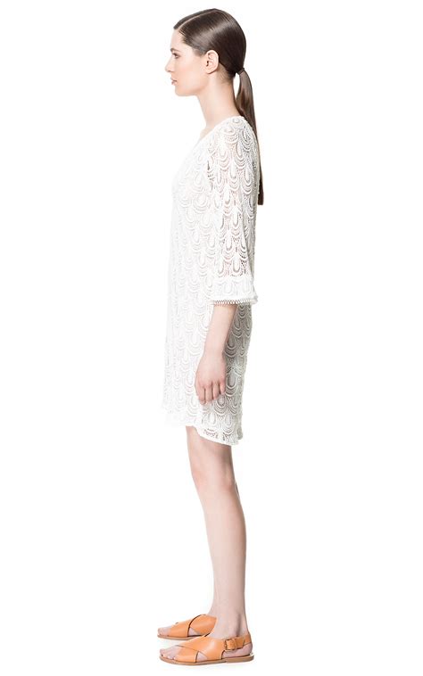 Zara Guipure Lace Dress In White Lyst