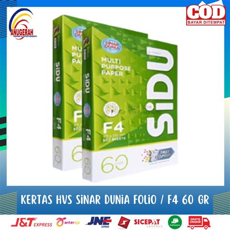 Jual Kertas Hvs Sinar Dunia Sidu Folio F Gr Murah Indonesia