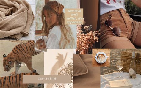 Brown Aesthetic Collage Laptop Wallpaper