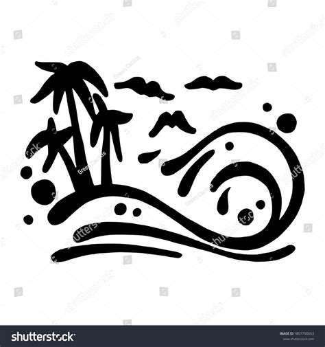 Clip Art Icon Beach Coconut Tree Stock Vector Royalty Free 1807790053