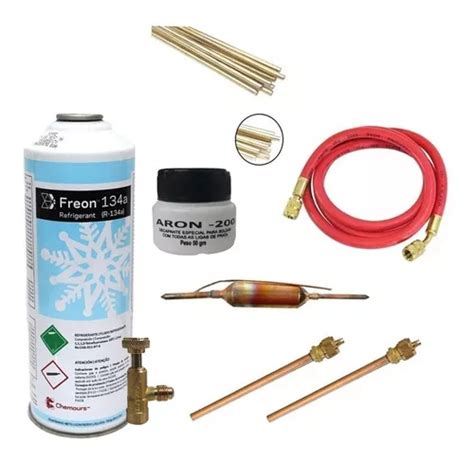 Kit Recarga R134a Geladeira Freezers Filtro Schraeder MercadoLivre