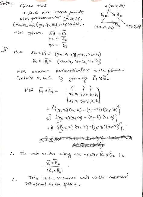 Solved Given Three Points A B And C With Coordinates X1 Y1 Z1