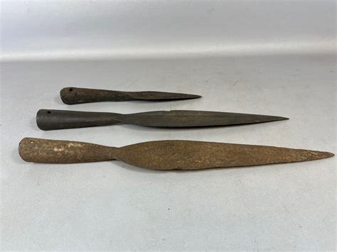 221106 3 Old Traditional Authentic Ethiopian Spear Heads Ethiopia