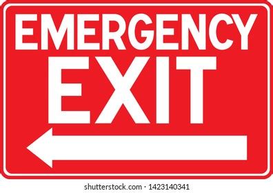 Emergency Exit Sign Red Isolated Stock Vector (Royalty Free) 1423140326 ...