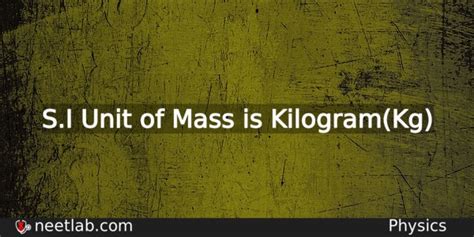 unit  mass neetlab