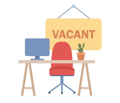 We Are Hiring Icon Empty Workplace Office Table With Computer Vacant