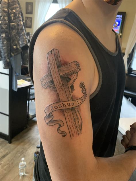 Wooden Christian Cross Tattoo