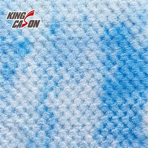 Kingcason Manufacturer Wholesale Polyester Blue Tie Dyeing Flannel