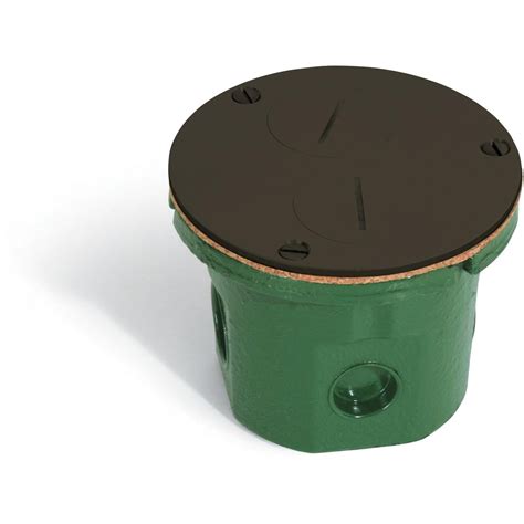 Flush Mounted Round Flat Floor Receptacle Floor Box Dark Bronze