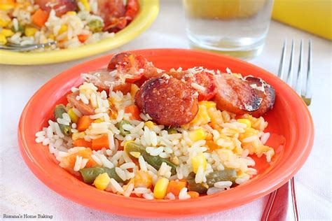 Easy Rice Vegetables And Sausage Casserole A Treats Affair