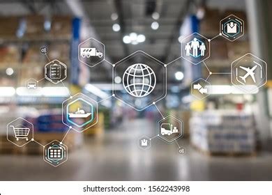 Logistics Transportation Concept On Supermarket Background Stock Photo