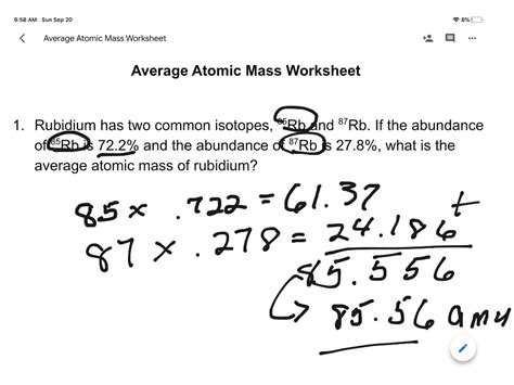 Average Atomic Mass Science Atoms Chemistry ShowMe