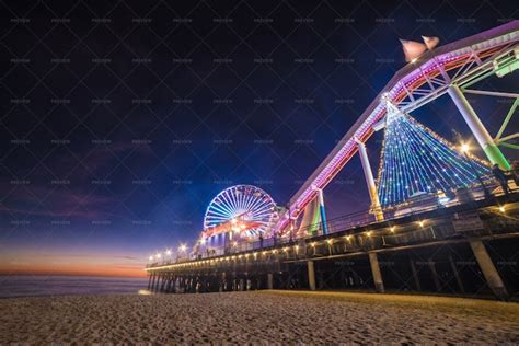 Santa Monica Pier At Christmas - Stock Photos | Motion Array