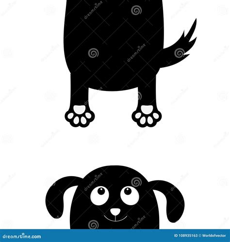 Dog Puppy Face Black Silhouette Holding Hands Up. Pet Collection. Pooch ...