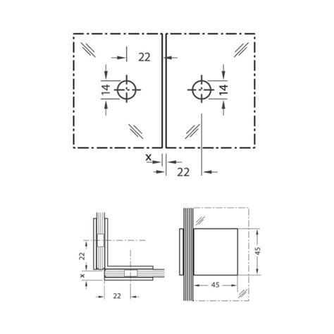 SF-N0502 ตัวยึดกระจกต่อกระจกตั้งฉาก 90° – Excel Glazer