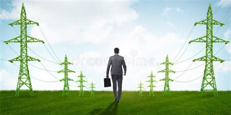 Businessman In Green Energy Concept Stock Image Image Of Green Post