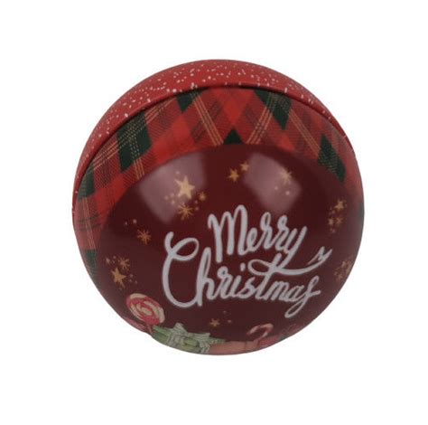 Christmas Themed Ball Shaped Bulk Christmas Tins 70mm Dia For Holiday ...