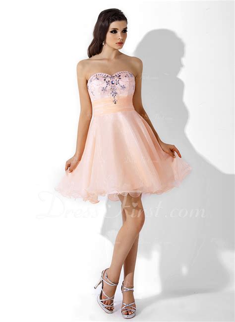 A Lineprincess Sweetheart Shortmini Organza Homecoming Dress With