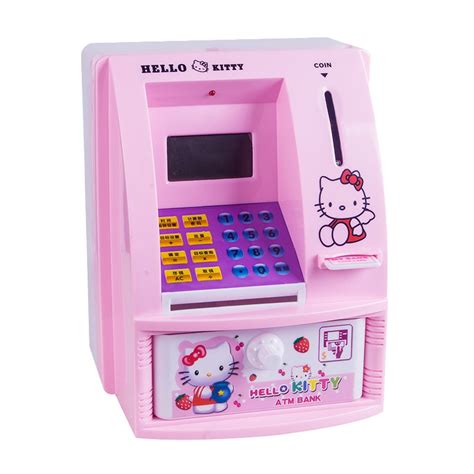 Mini ATM Savings Bank Kids ATM Money Toy Machine Saving Cash Coin Slot ...