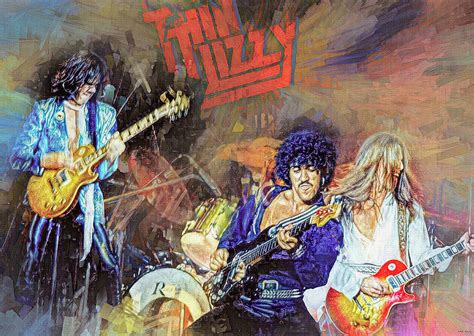 Thin Lizzy Live Mixed Media by Mal Bray - Pixels