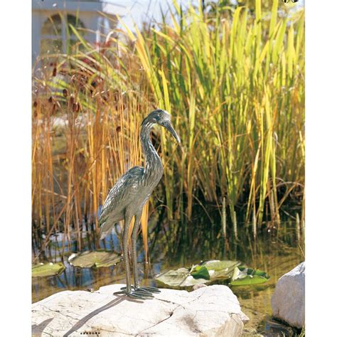 Lagerverkauf Bronzefigur Graureiher 56cm für den Garten 88629