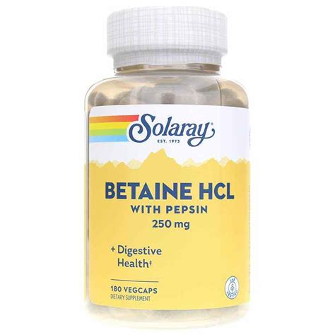 Betaine Hcl With Pepsin Mg Solaray